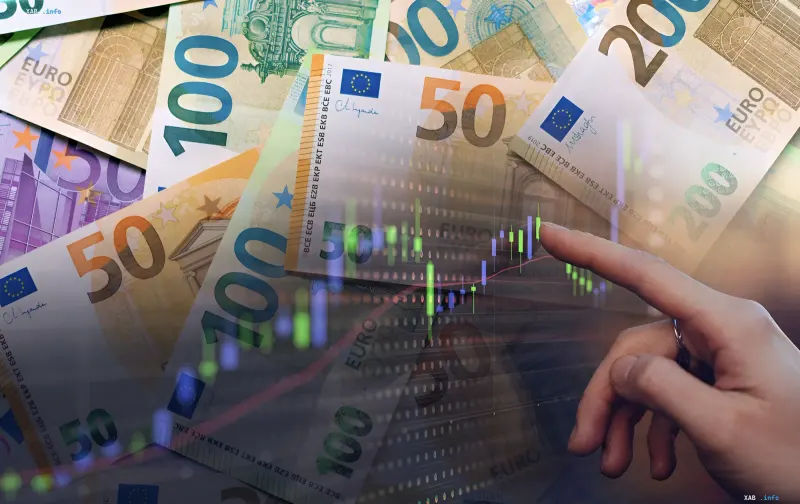 Евробанкноты и график роста ставок: ЕЦБ поднял ключевую ставку до 2,25% на фоне инфляции и геополитической напряженности из-за войны в Иране