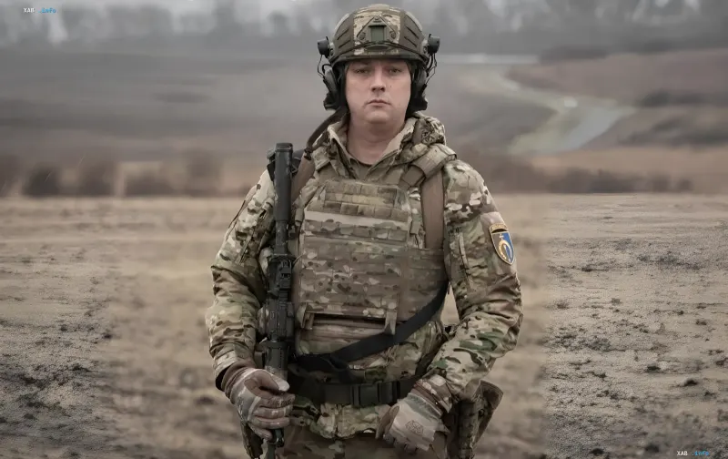 Ukrainian soldier in camouflage gear with weapon against barren landscape — illustration for article on Colonel Kononnikov’s death and launch of official investigation