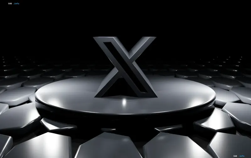 X logo on a futuristic platform, symbolizing the launch of a video editor to combat bots and pirates