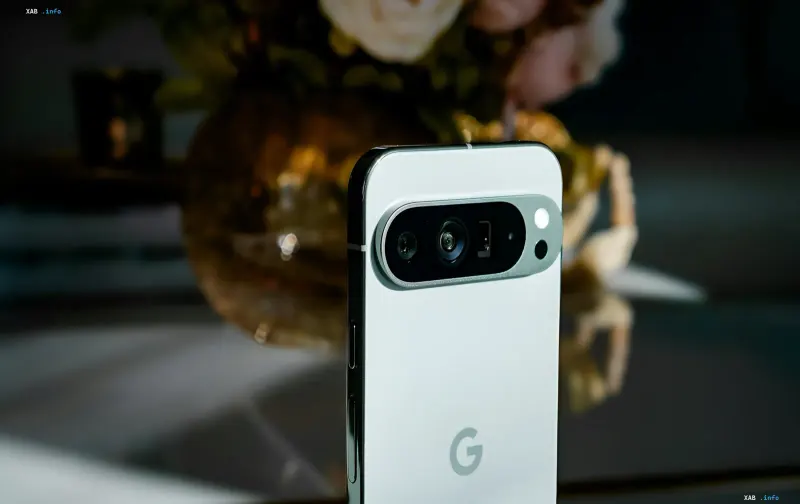 Google Pixel smartphone with white back panel and camera, showcasing the Photo Shuffle feature for wallpapers from personal gallery