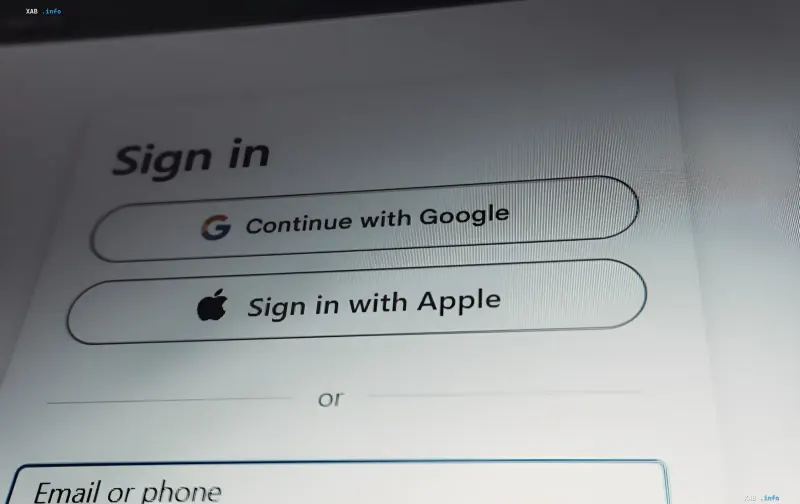 Экран входа с кнопками 'Continue with Google' и 'Sign in with Apple', символизирующий недоступность сервисов в России