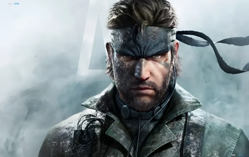 Солид Снейк из Metal Gear Solid в камуфляже с повязкой на глазах, готовый к миссии
