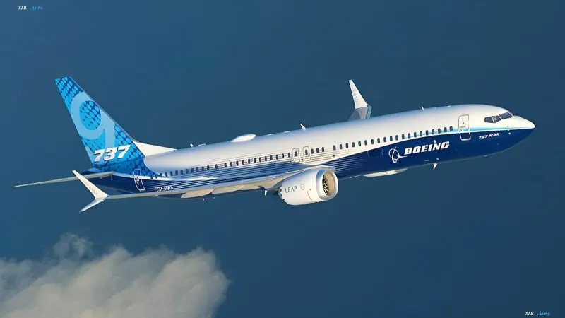 Boeing 737 MAX у повітрі з корпоративним дизайном, що символізує успішне проходження випробувань перед сертифікацією