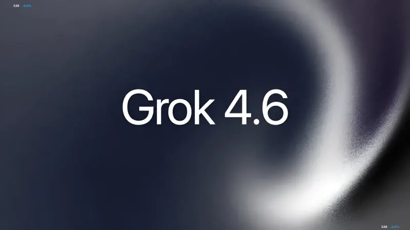 Логотип Grok 4.6 на фоні абстрактного світлового ефекту, що символізує технологічний прорив SpaceXAI у гонці штучного інтелекту