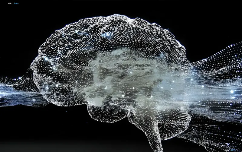 Abstract visualization of a neural network made of glowing particles on a black background — a symbol of the Ukrainian LLM Leaderboard, a national exam for language models on Ukrainian knowledge