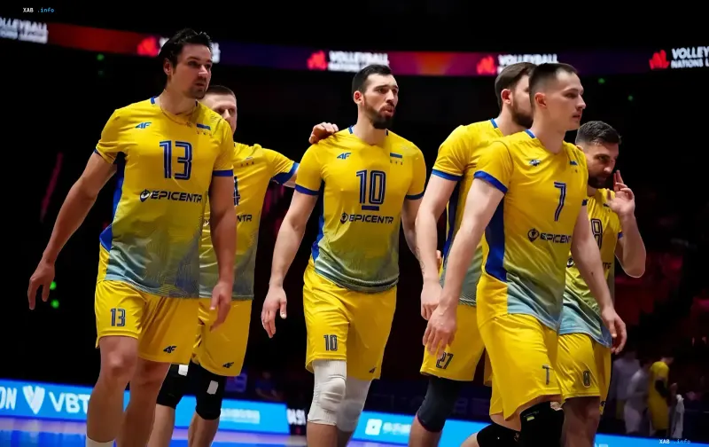 Игроки сборной Украины по волейболу в жёлто-синих формах на Евро-2026 после победы над Израилем