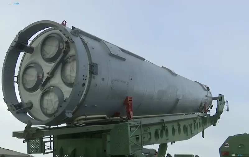 Hypersonic Avangard missile on its launch mount after the planned test launch was cancelled