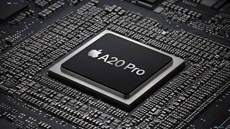 Apple A20 Pro chip on a circuit board — processor with LPDDR5X memory that outperformed Xiaomi's new LPDDR6