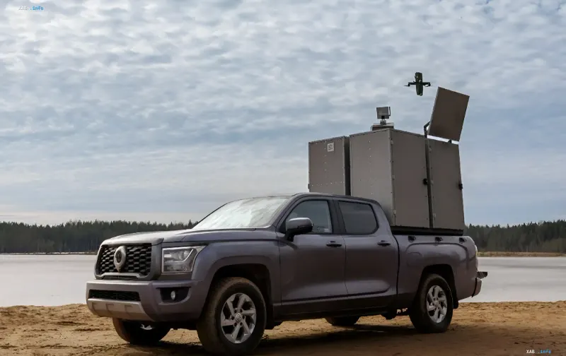 Мобільний комплекс ППО «Зверобій» на базі пікапа з FPV-перехопувачем «Кракен» під час запуску