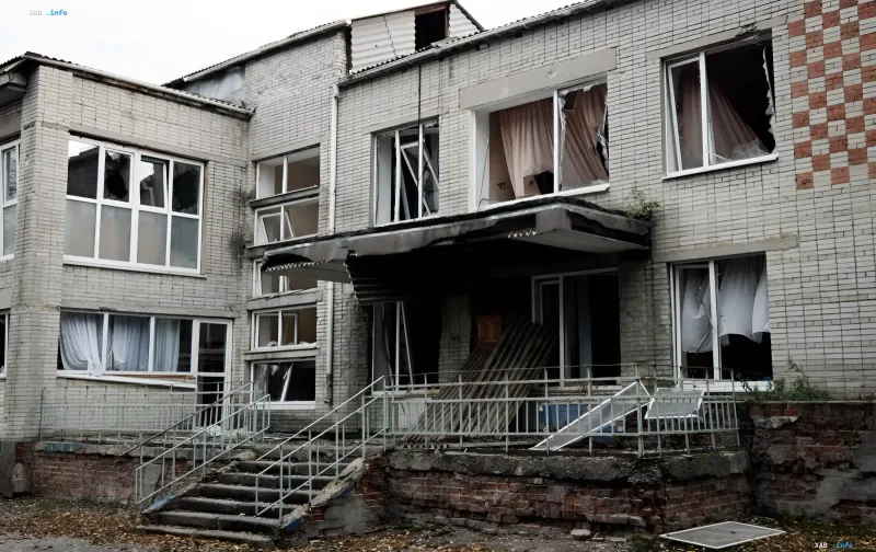 Aftermath of an airstrike in central Sumy