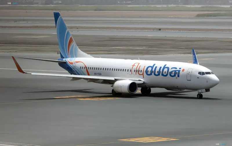 Самолет авиакомпании Flydubai в полете