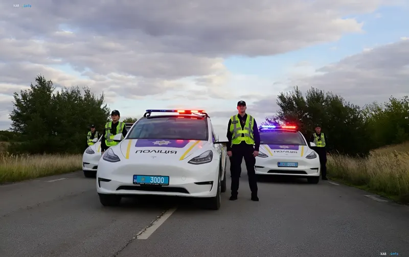 Электромобиль Tesla на службе полиции в Тернопольской области