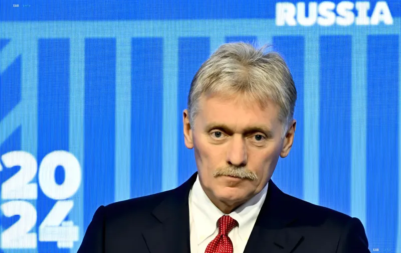 Russian Presidential Press Secretary Dmitry Peskov at a briefing