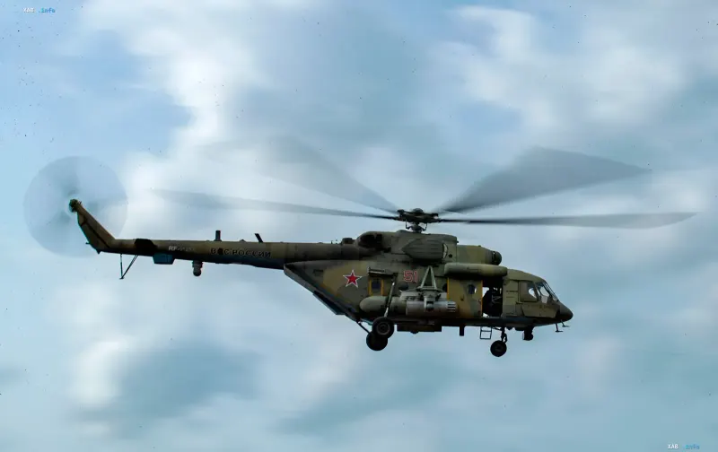 Military helicopter of the Russian army