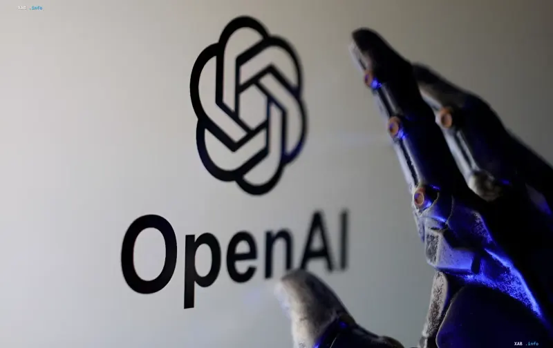 OpenAI logo against the background of security code screens