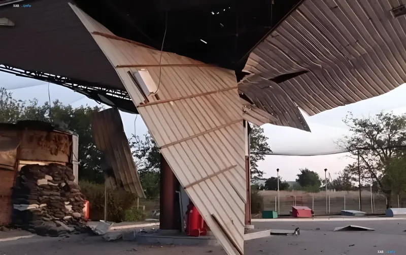 Consequences of a drone strike on an Ukrnafta filling station complex in the Dnipropetrovsk region