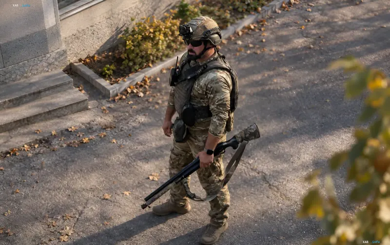 Ukrainian soldiers on position