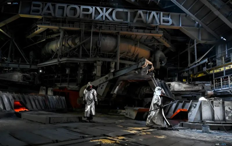 Aftermath of missile strikes on the Zaporizhstal metallurgical plant