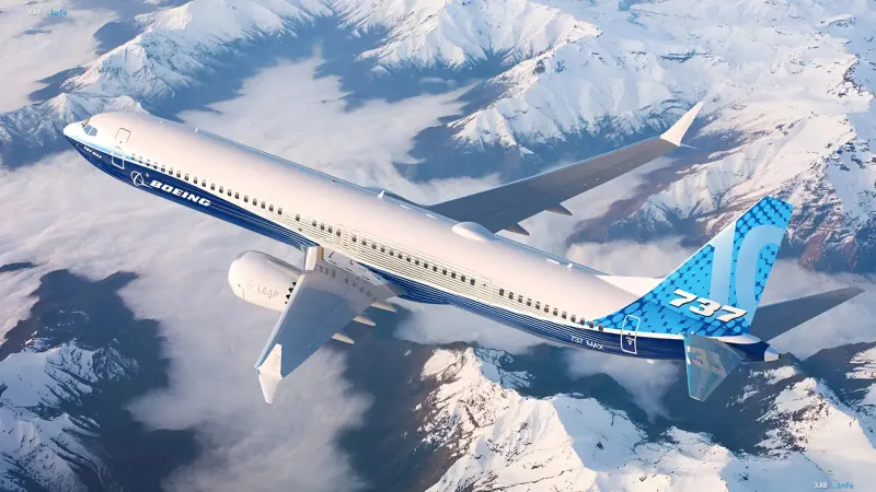 Passenger aircraft Boeing 737 MAX in flight