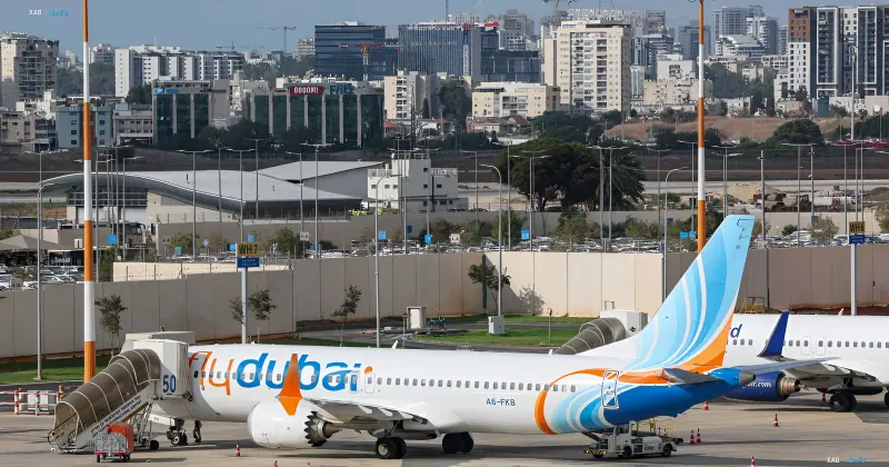 Flydubai airliner at the airport
