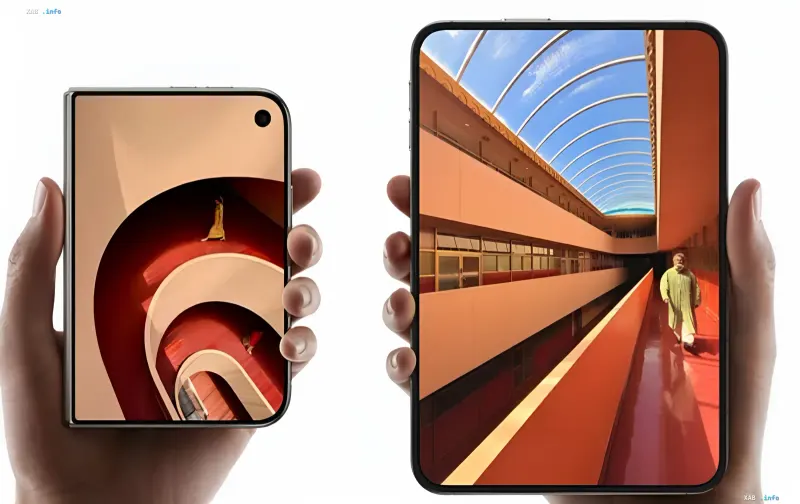 Apple's first foldable smartphone iPhone Duo close-up view