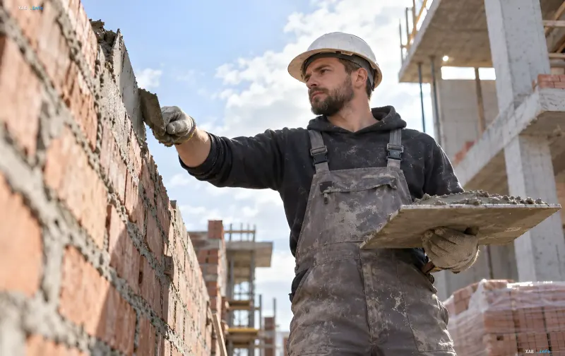 Builders on a site discussing work plans