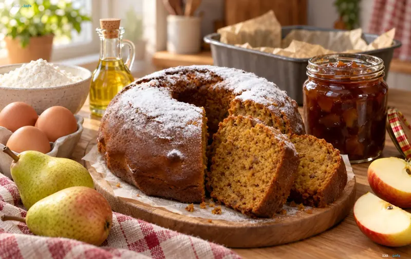 Hausgemachter Kuchen aus alter Marmelade im Ofen