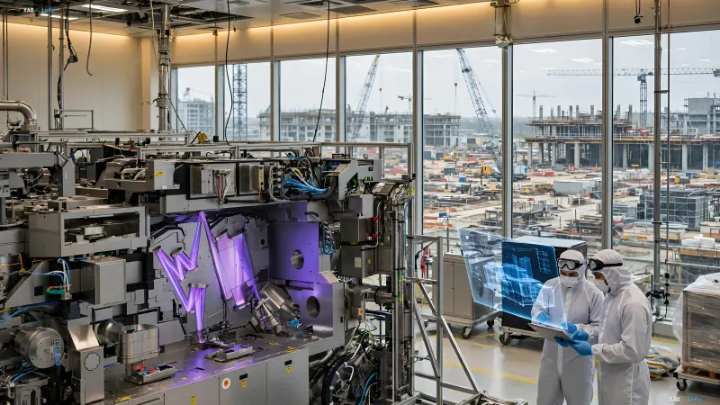 Литографическое оборудование ASML на заводе по производству микросхем для искусственного интеллекта