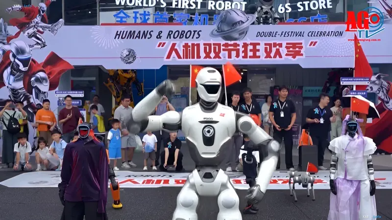 Humanoid robot on an automated assembly line in China