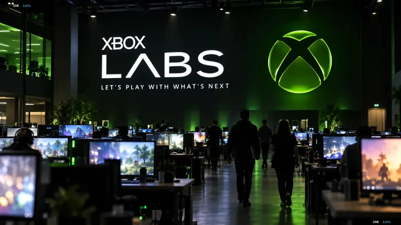 Логотип Xbox и концепт искусственного интеллекта