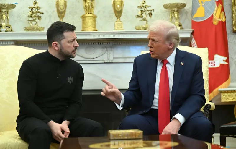 Ukrainian President Volodymyr Zelenskyy and US President Donald Trump during an official meeting