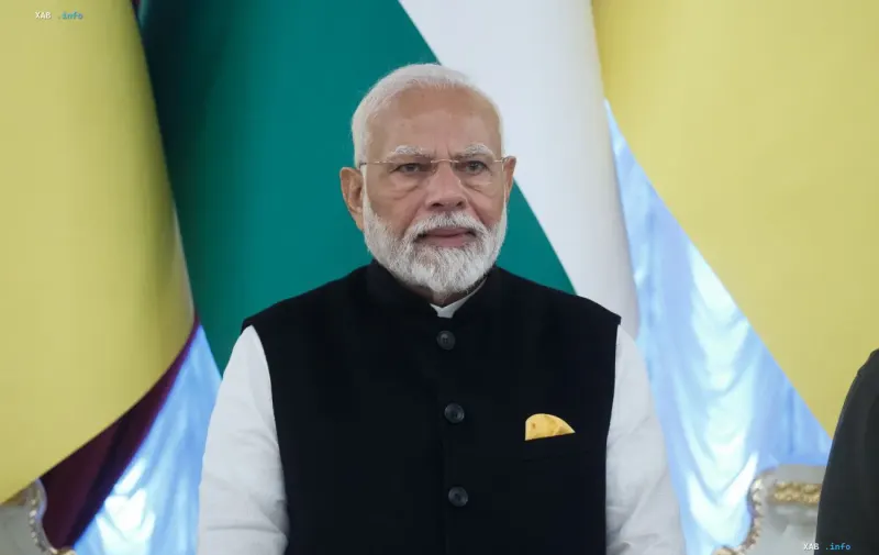 Der indische Premierminister Narendra Modi bei einer Pressekonferenz