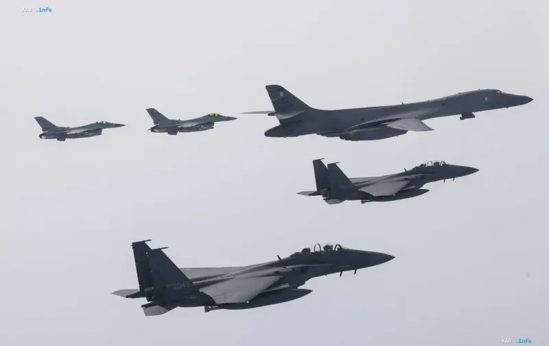 US military fighter jets in flight during a patrol mission