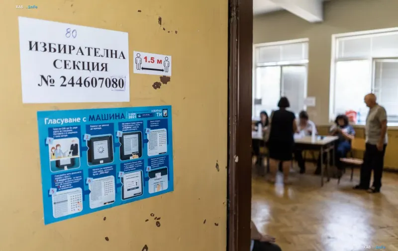 Informational poster with voting rules at a polling station in Bulgaria