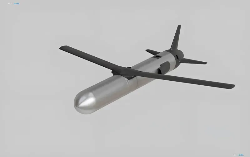 3D-Modell des modernen Ruta-Marschflugkörpers in Serienproduktion des Startups Destinus