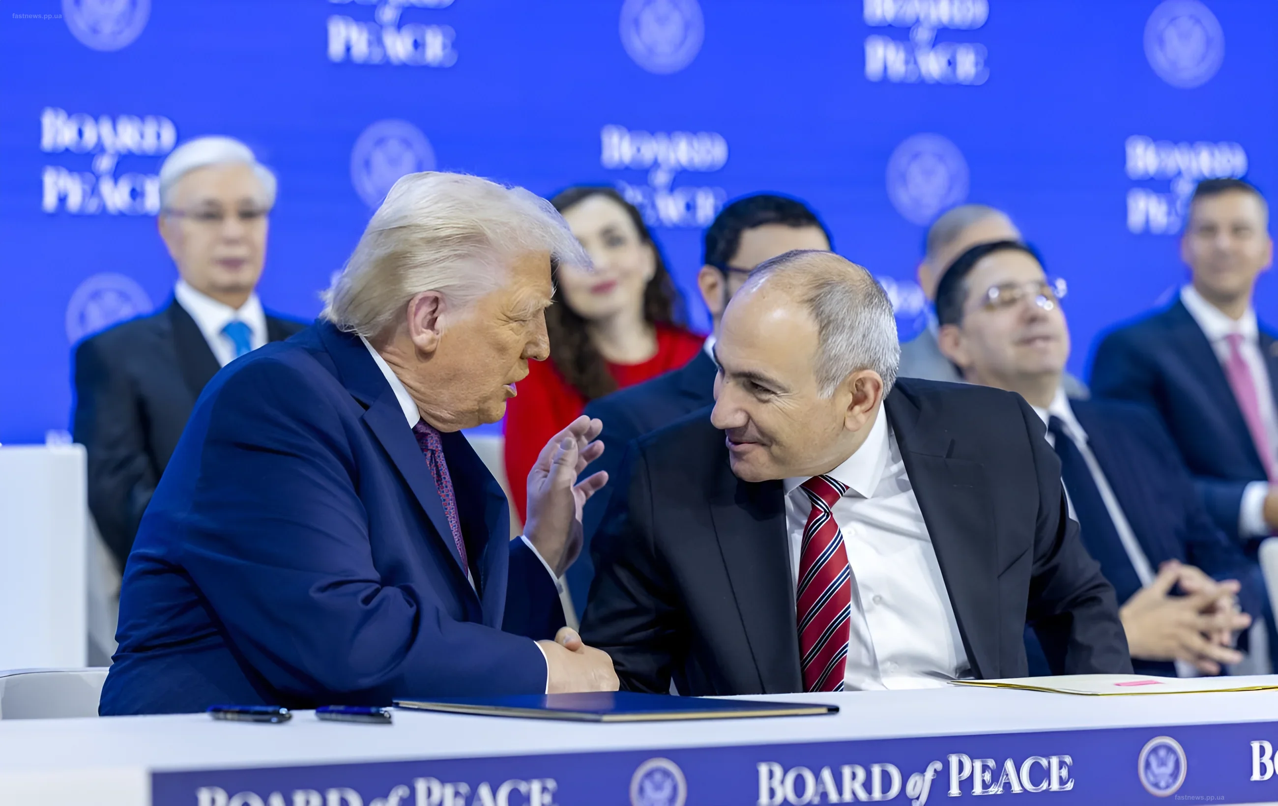 Donald Trump and Benjamin Netanyahu in conversation at an event, illustrating active US foreign policy in the Middle East and the South Caucasus