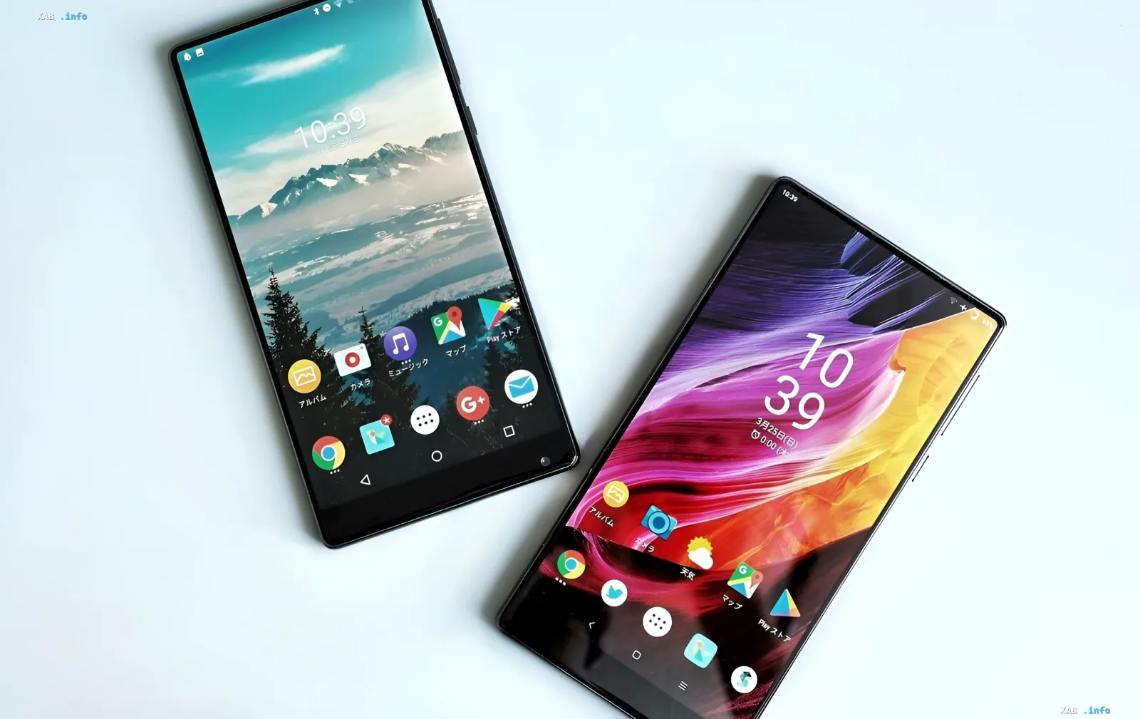 Two smartphones displaying the updated Google Play Store interface after the Google Play Services 26.21 update, showcasing new design elements