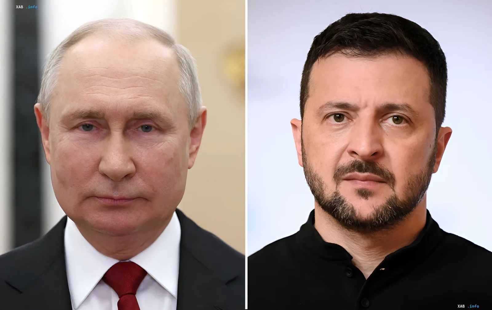 Владимир Путин и Владимир Зеленский на сплит-фото: предложение личной встречи для завершения войны