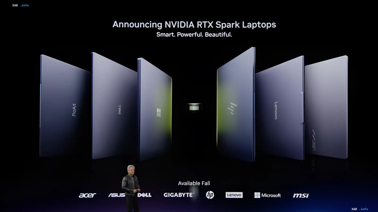 Дженсен Хуанг презентує ноутбуки NVIDIA RTX Spark від Acer, ASUS, Dell, Lenovo та MSI як відповідь Apple на презентації