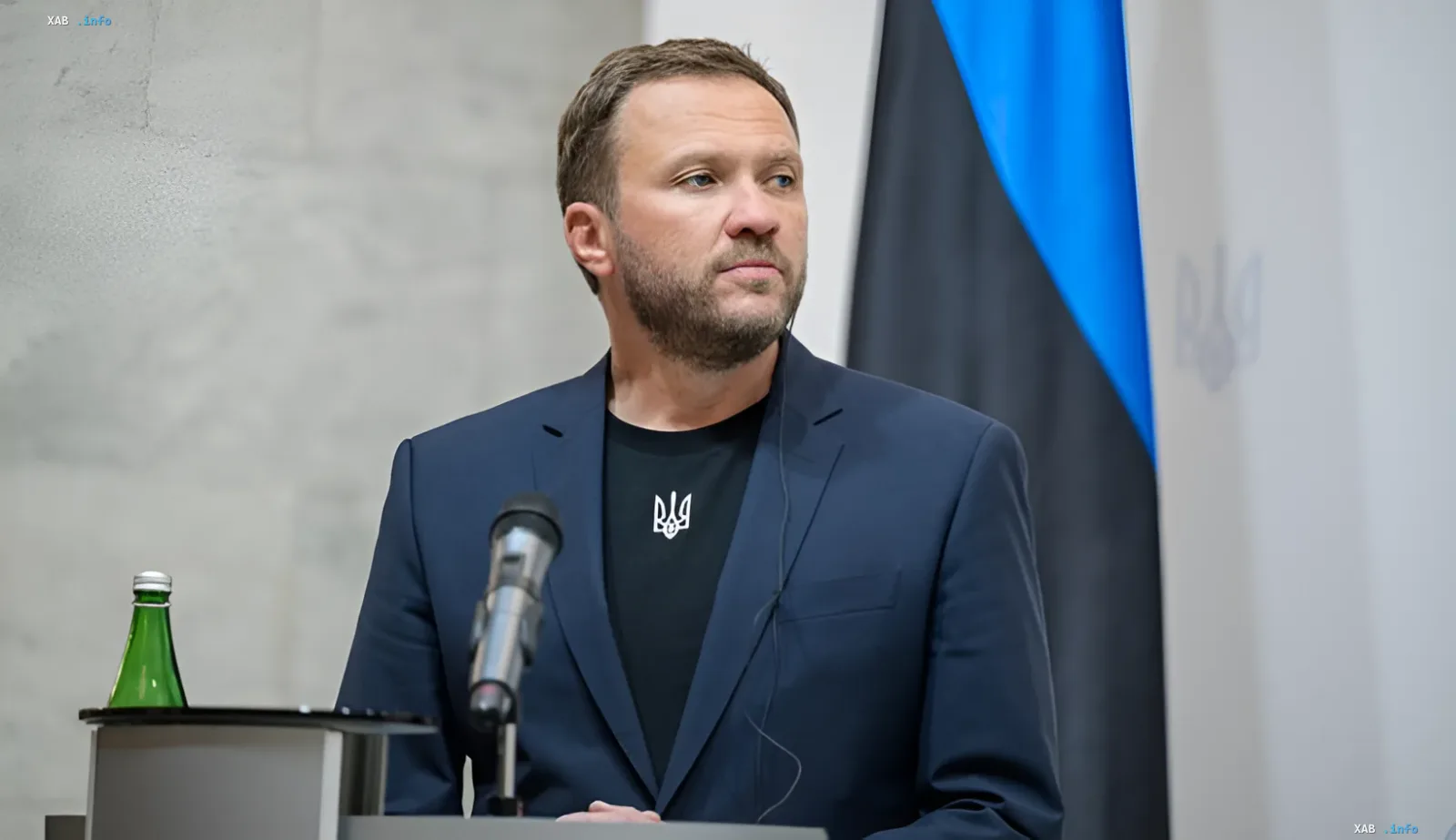 Министр энергетики Украины Герман Галущенко (Цахна) на пресс-конференции, осуждающий удары РФ по АЭС как безрассудную игру в ядерную рулетку