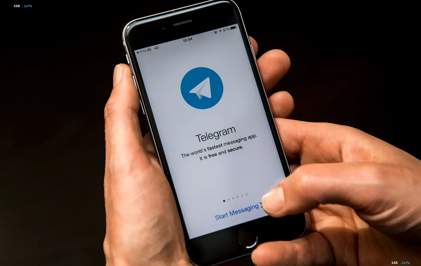 Smartphone with the Telegram app open on the screen, symbolizing the use of the messenger for recruitment despite potential blocking