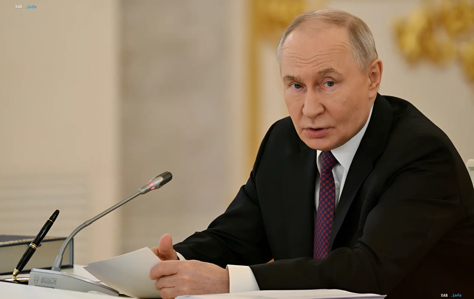Vladimir Putin at a meeting discussing war strategy, amid Zelensky's claims of a rift in the Kremlin