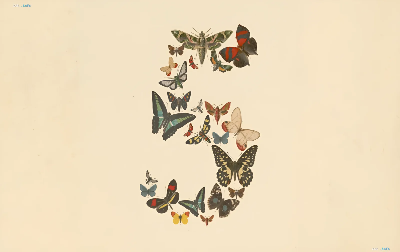 Symbolic image of butterflies forming the number 5, illustrating the breakthrough AI model Fable 5 from Anthropic with perfect vision and military roots