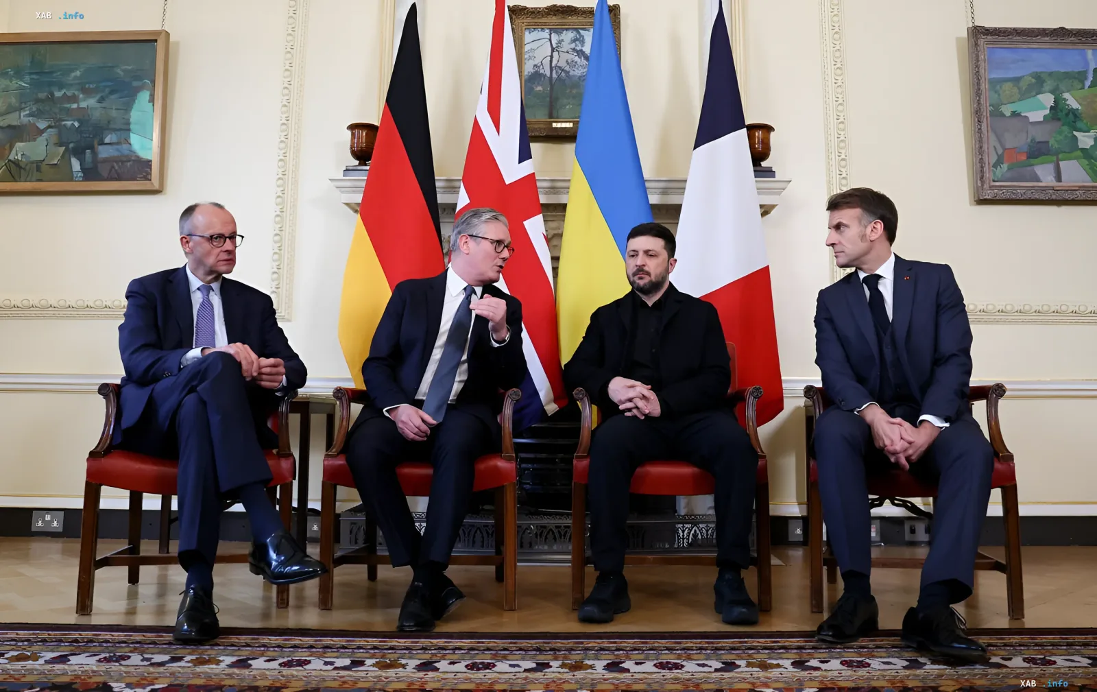 Встреча лидеров Е3 (Германия, Великобритания, Франция) с президентом Украины Зеленским: обсуждение условий мира и дипломатического ультиматума России