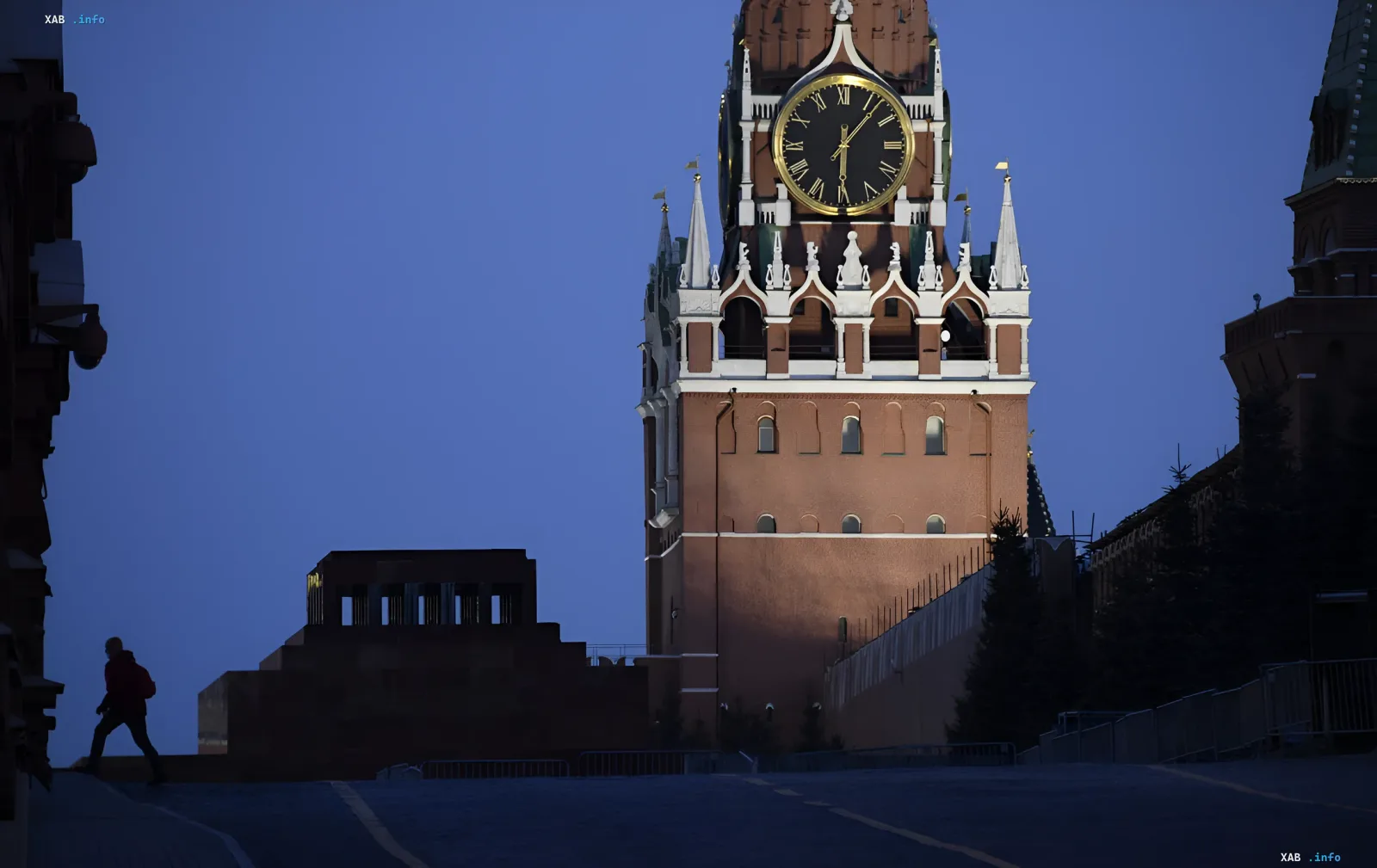 Spasskaya Tower of the Kremlin against the evening sky — symbol of Moscow’s protection, hiding its advanced air defense system