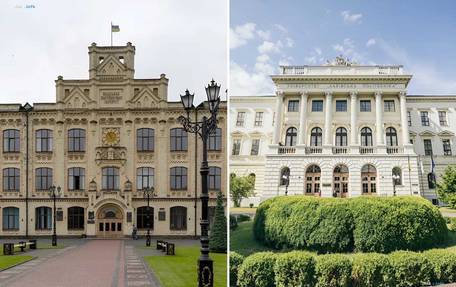 Сравнение фасадов Национального технического университета Украины КПИ и Львовской политехники на фоне новостей о росте стоимости обучения