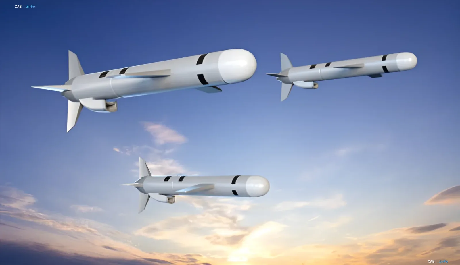 Крылатые ракеты Tomahawk в полете на фоне заката — символ военного экспорта США, который Пентагон теперь ограничивает для Германии