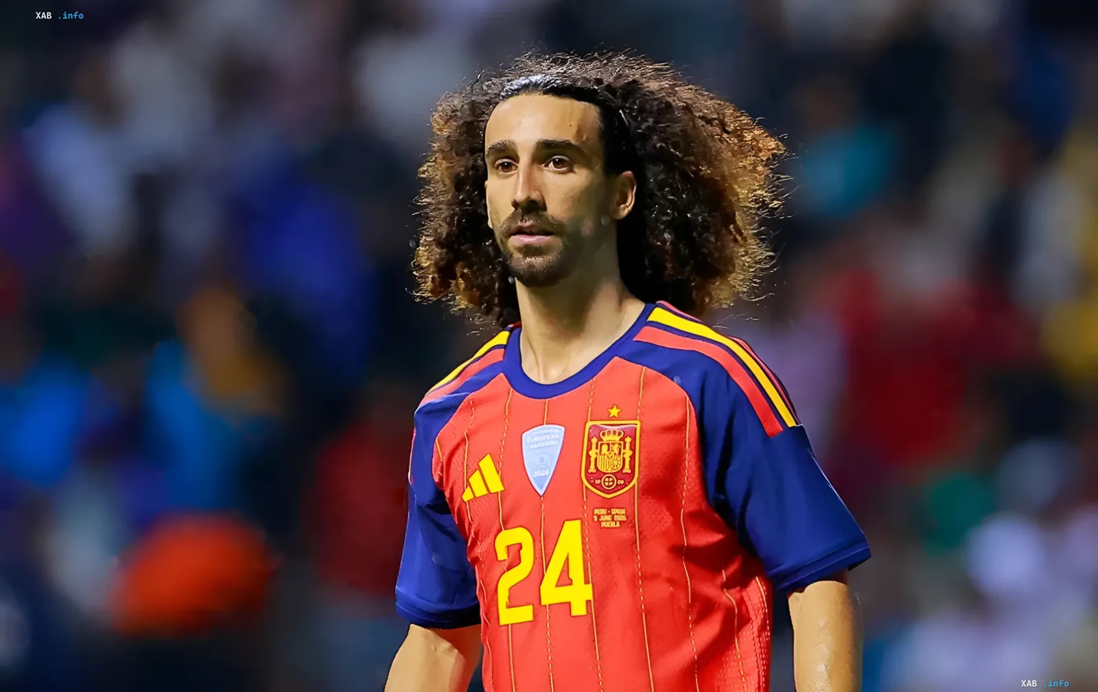 Marc Cucurella in the Spanish national team jersey, ready for a new chapter in his career at Real Madrid