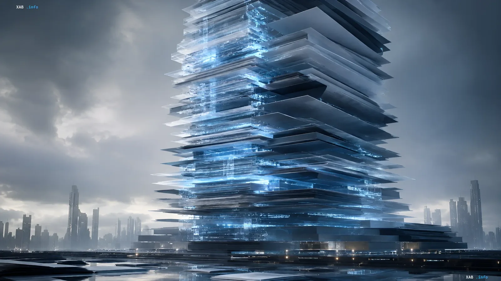 Futuristic digital tower symbolizes the implementation of the second anti-fraud package in the banking system