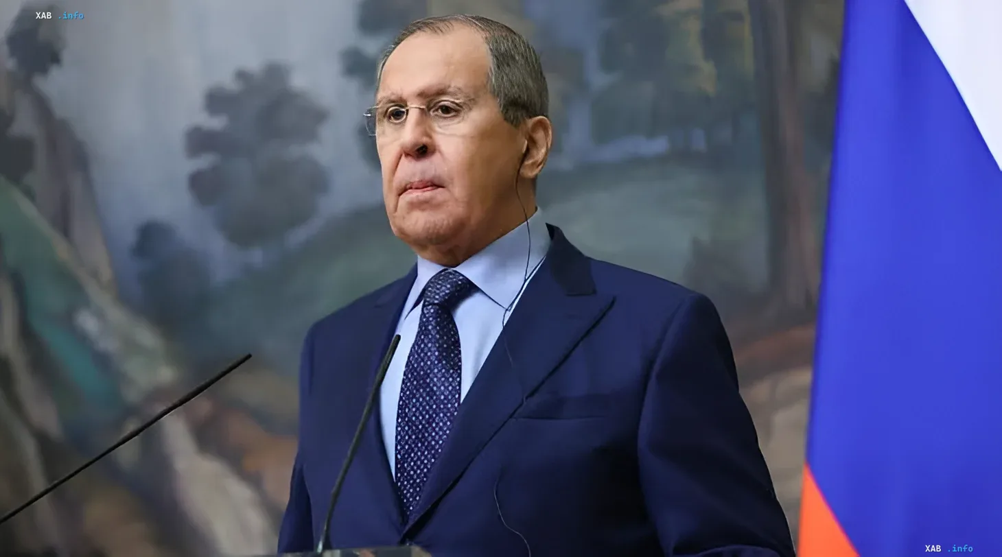 Russian Foreign Minister Sergey Lavrov at a press conference commenting on Ukraine's accession to the EU